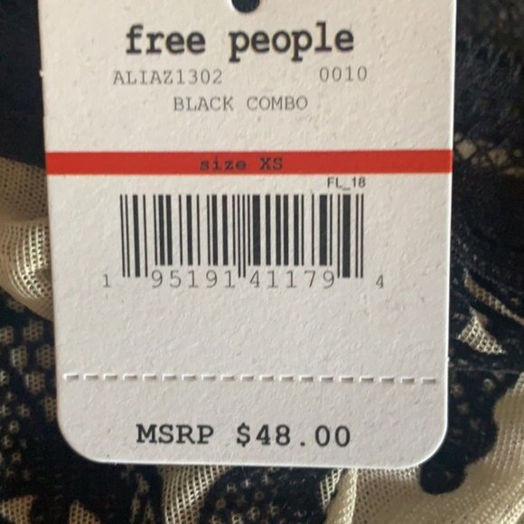 NWT Free People Alia Bralette in Black Combo - Picture 13 of 14